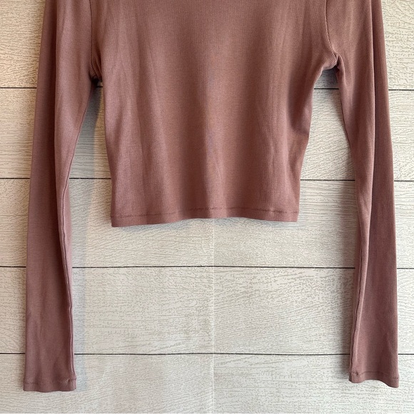 MADEWELL Fine Ribbed Supercrop Crewneck Long-Sleeve Tee Pale Thistle Size Small - Picture 11 of 11